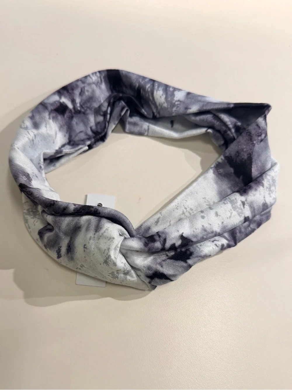 NWT Tie-Dyed Gray & White Stretch Headband by
